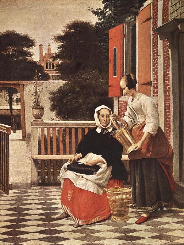 HOOCH, Pieter de Woman and Maid sg China oil painting art